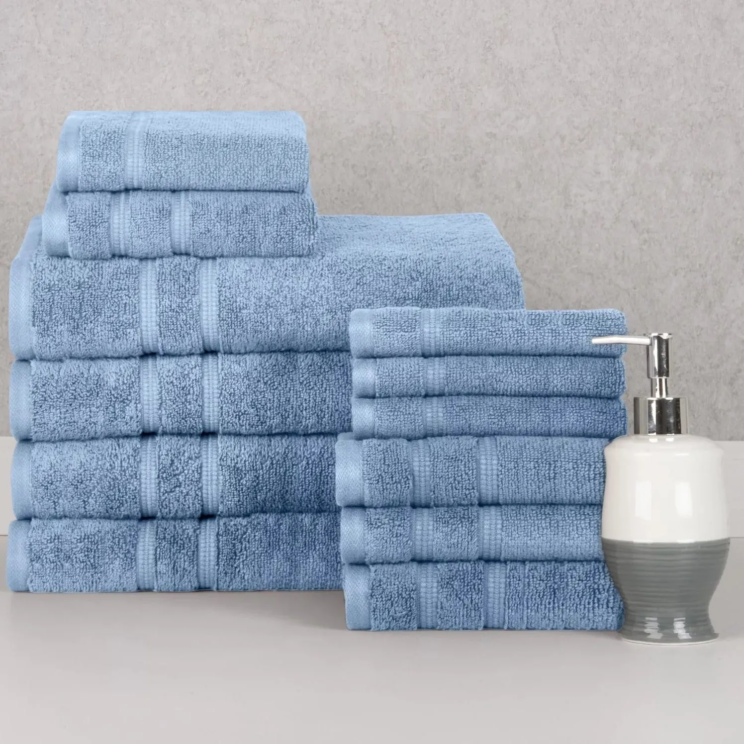 12-Piece Set: Bibb Home Zero Twist Egyptian Cotton Towel Set