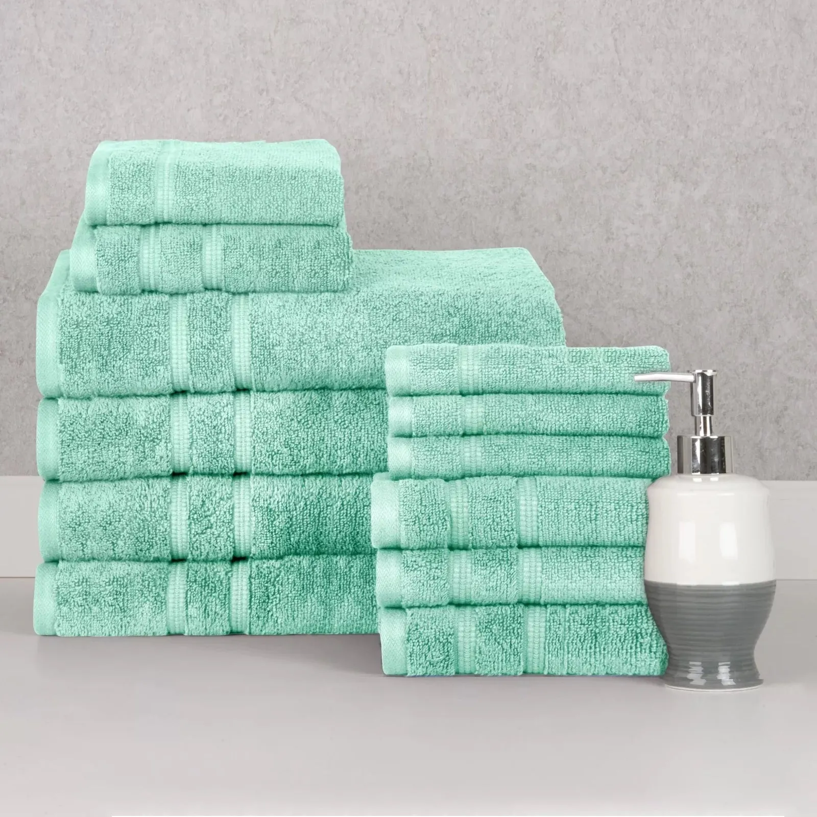 12-Piece Set: Bibb Home Zero Twist Egyptian Cotton Towel Set