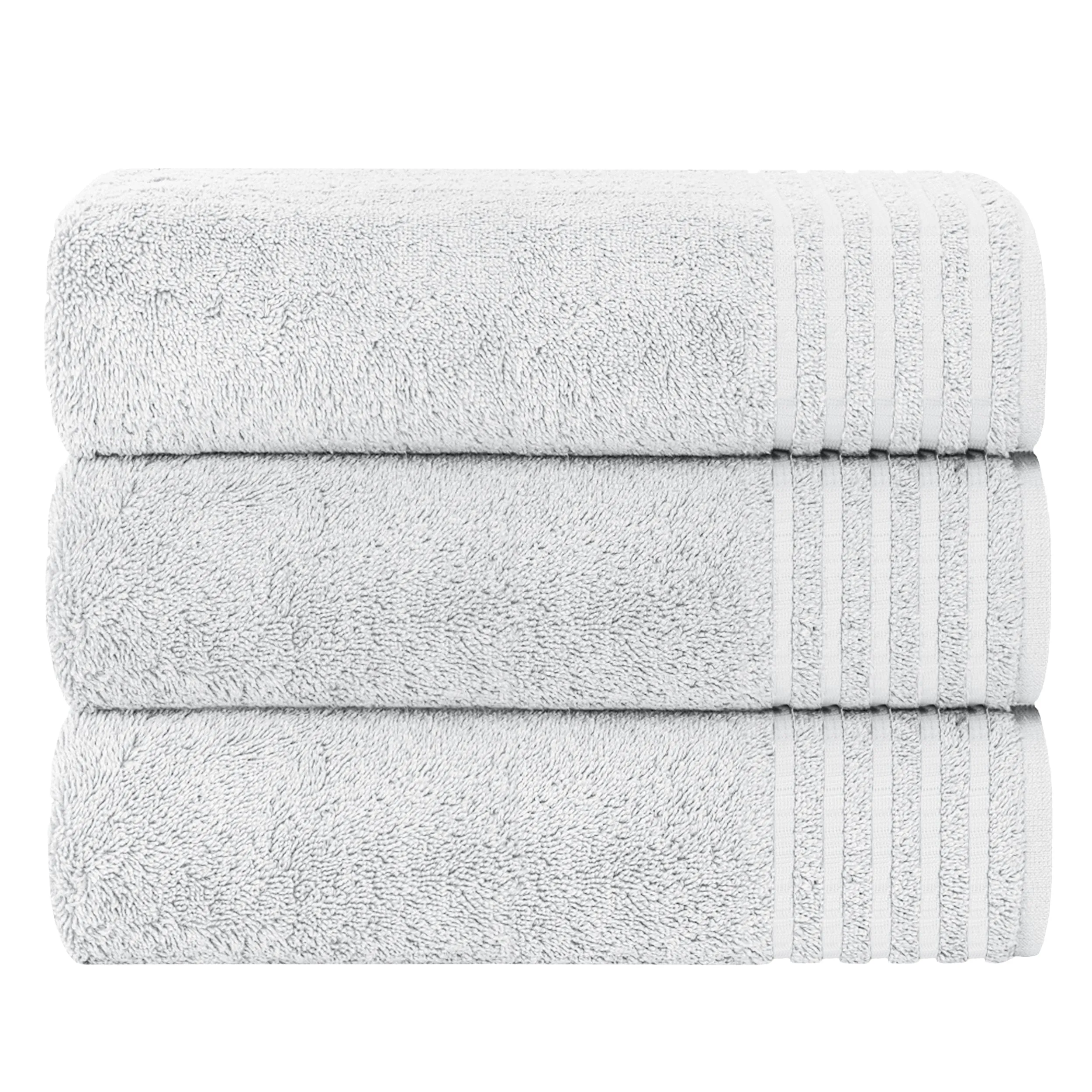 3 Pack Monaco Large Bath Sheets 100% Cotton 500GSM Highly Absorbent Towels Set for Home Gym Beach by OLIVIA ROCCO