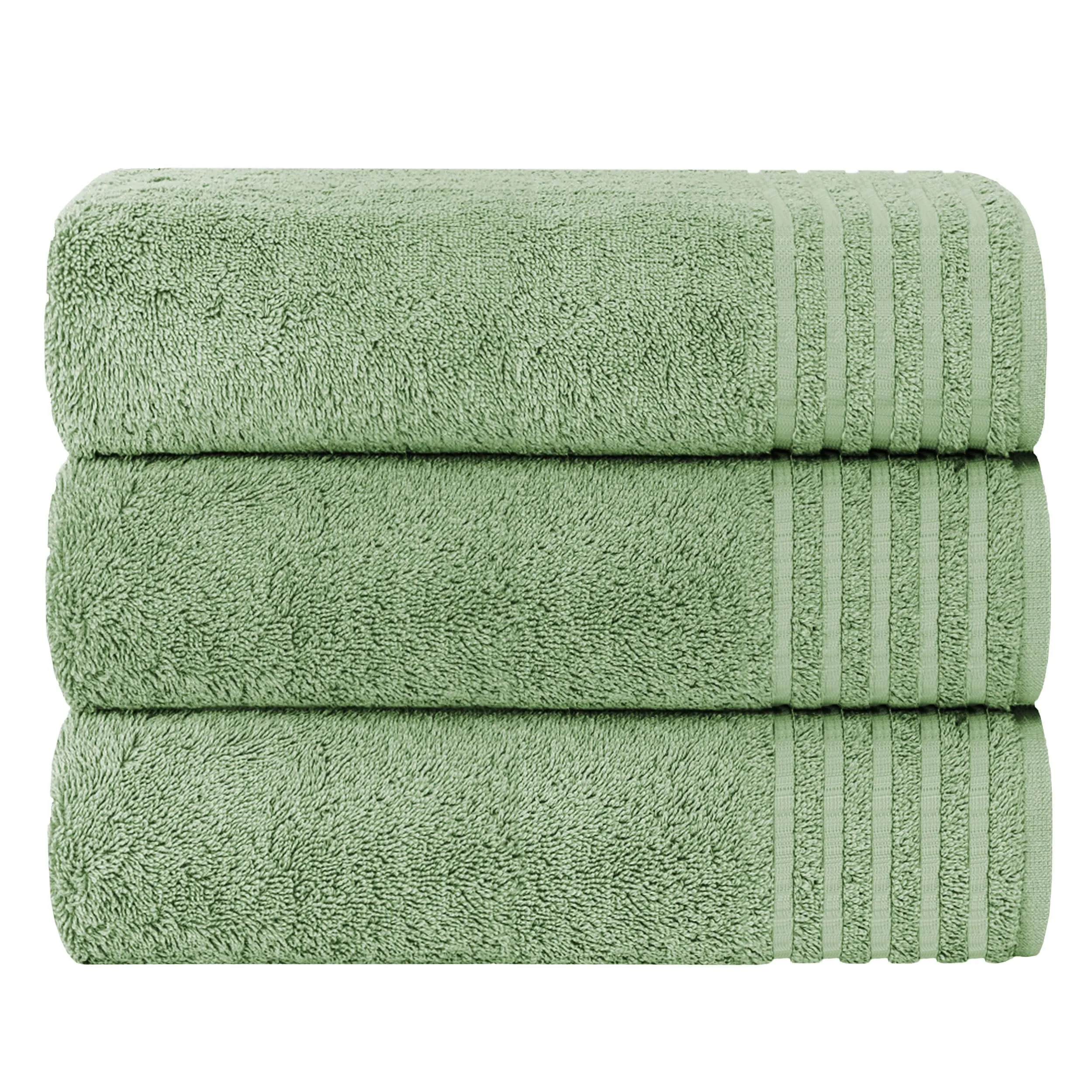 3 Pack Monaco Large Bath Sheets 100% Cotton 500GSM Highly Absorbent Towels Set for Home Gym Beach by OLIVIA ROCCO