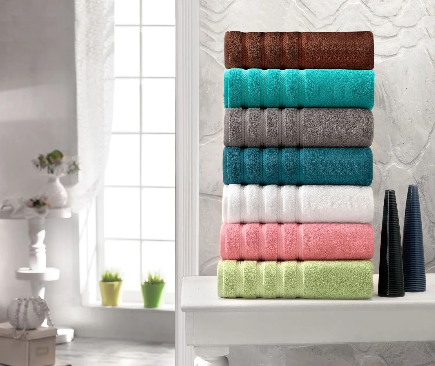 Amadeus Luxury Turkish Cotton Towel Collection 6Pc Towel Set