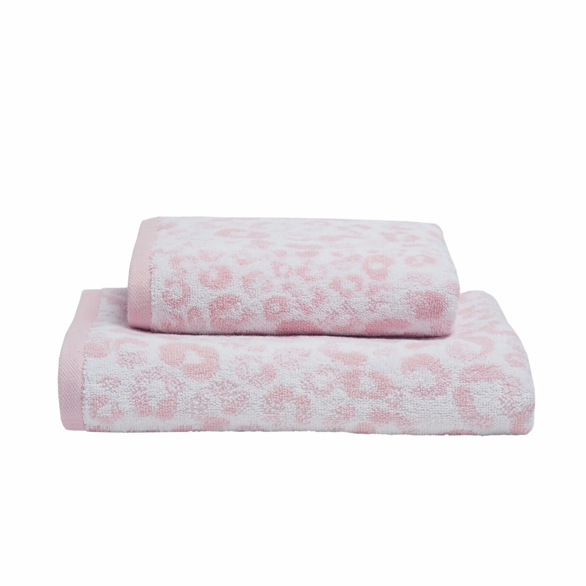 Animal Print Hand Towel (2 pack) by Fusion Bathroom in Blush 50 x 90cm