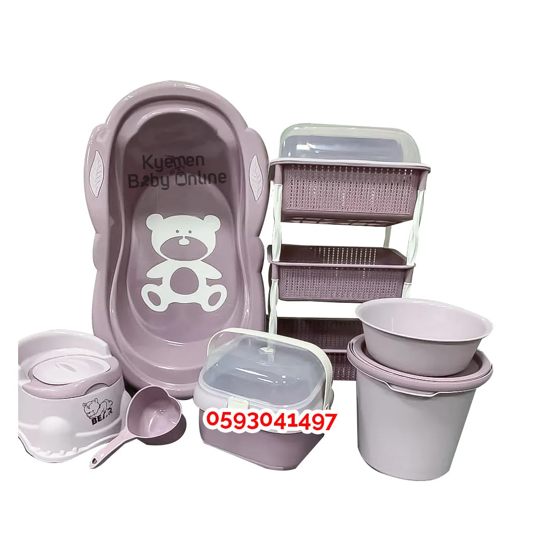 Baby Bath Set (With Bottle Rack And Item Rack With Cover)