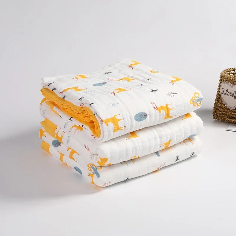 Baby Blankets 100% Cotton - Super Soft 6-Ply Muslin Gauze