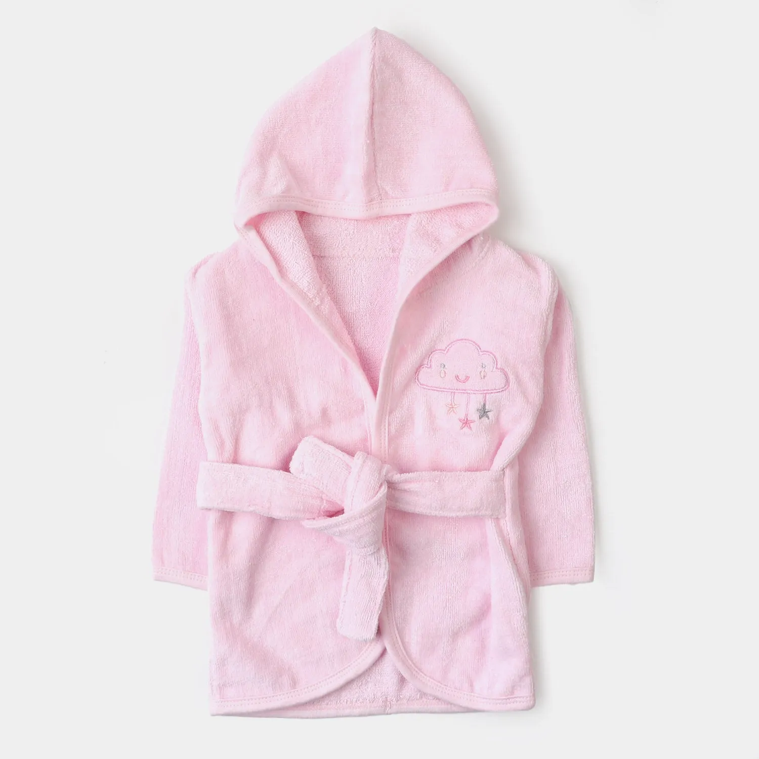 Baby Cotton Hooded Bath Gown - Pink