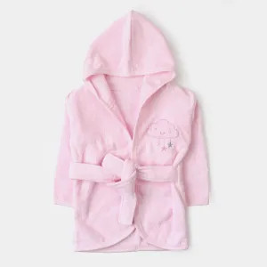 Baby Cotton Hooded Bath Gown - Pink