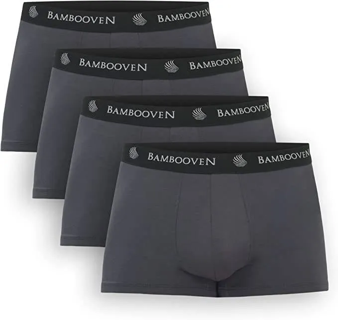 Bambooven Men’s Breathable Trunks with Pouch – Sweat-Wicking (4 Pack)