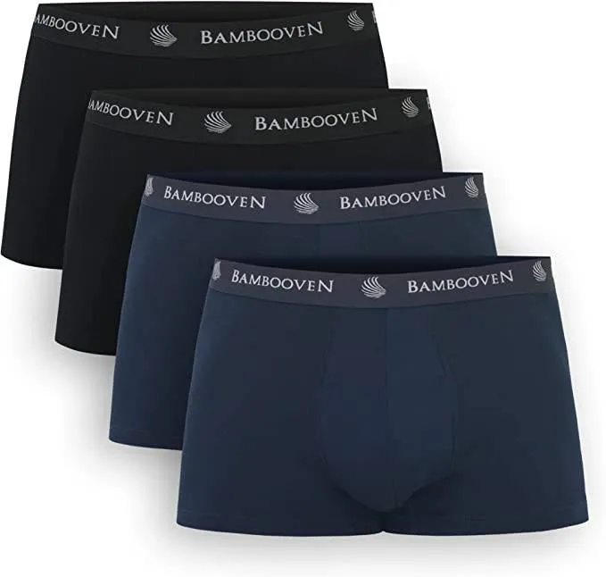 Bambooven Men’s Breathable Trunks with Pouch – Sweat-Wicking (4 Pack)