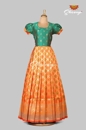 Bandhini Floral Long Gown For Girls !!!