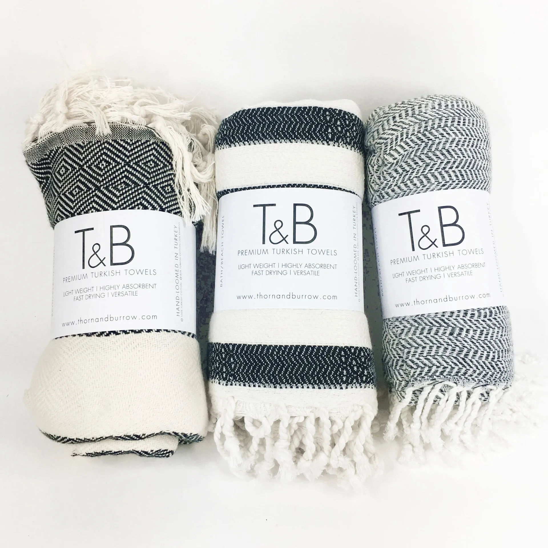 Black - Bamboo & Cotton Turkish Towel