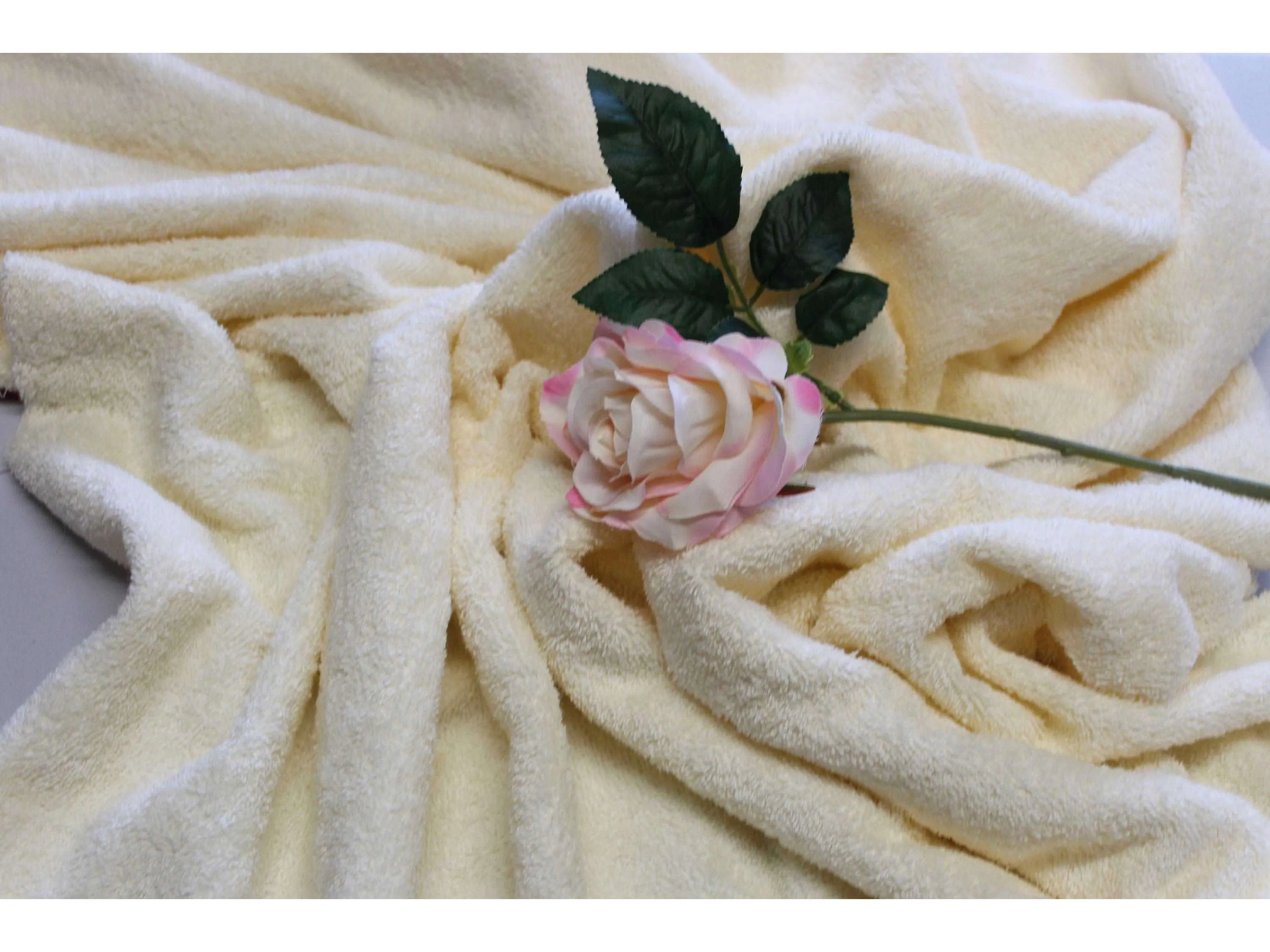 CREAM - Pure Cotton Thick LUXURY TOWELLING Fabric - 400 gsm - By Truly Sumptuous