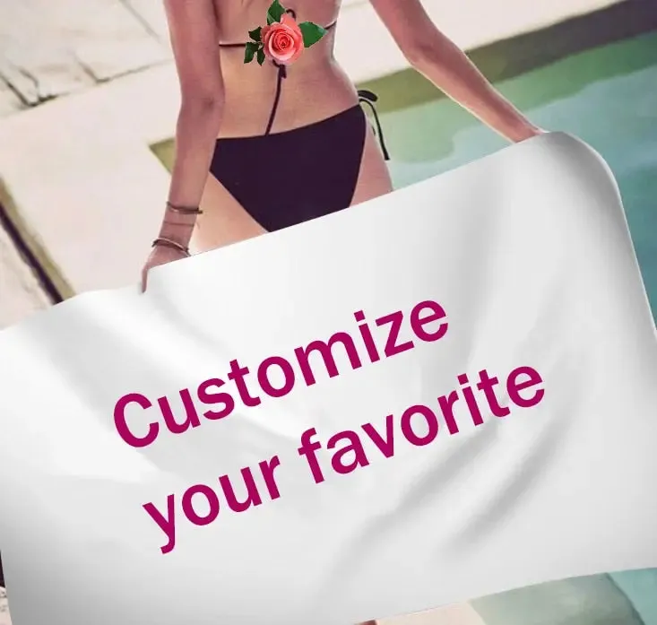 Customized Photo Logo Bath Towels | Personalized Sport Bar Towel for Adults and Kids | Microfiber, Quick-Dry, Perfect for Beach, Shower, and Swimming