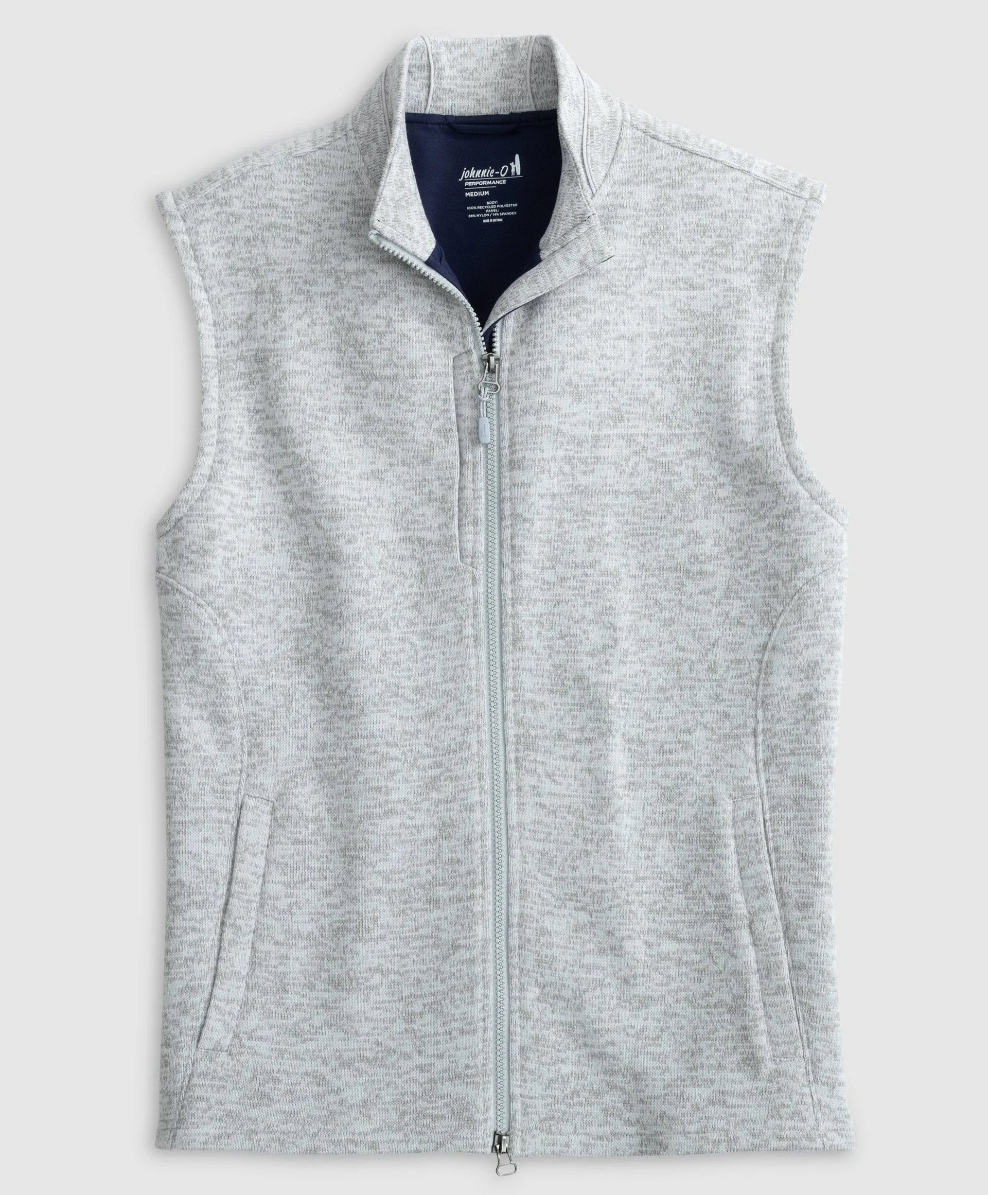 Denalis Double-Zip Fleece Vest in Light Gray by Johnnie-O