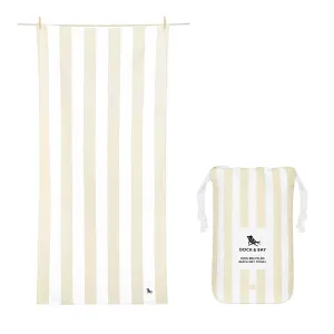 Dock & Bay Beach Towel Cabana Light Collection L 100% Recycled Bora Bora Beige