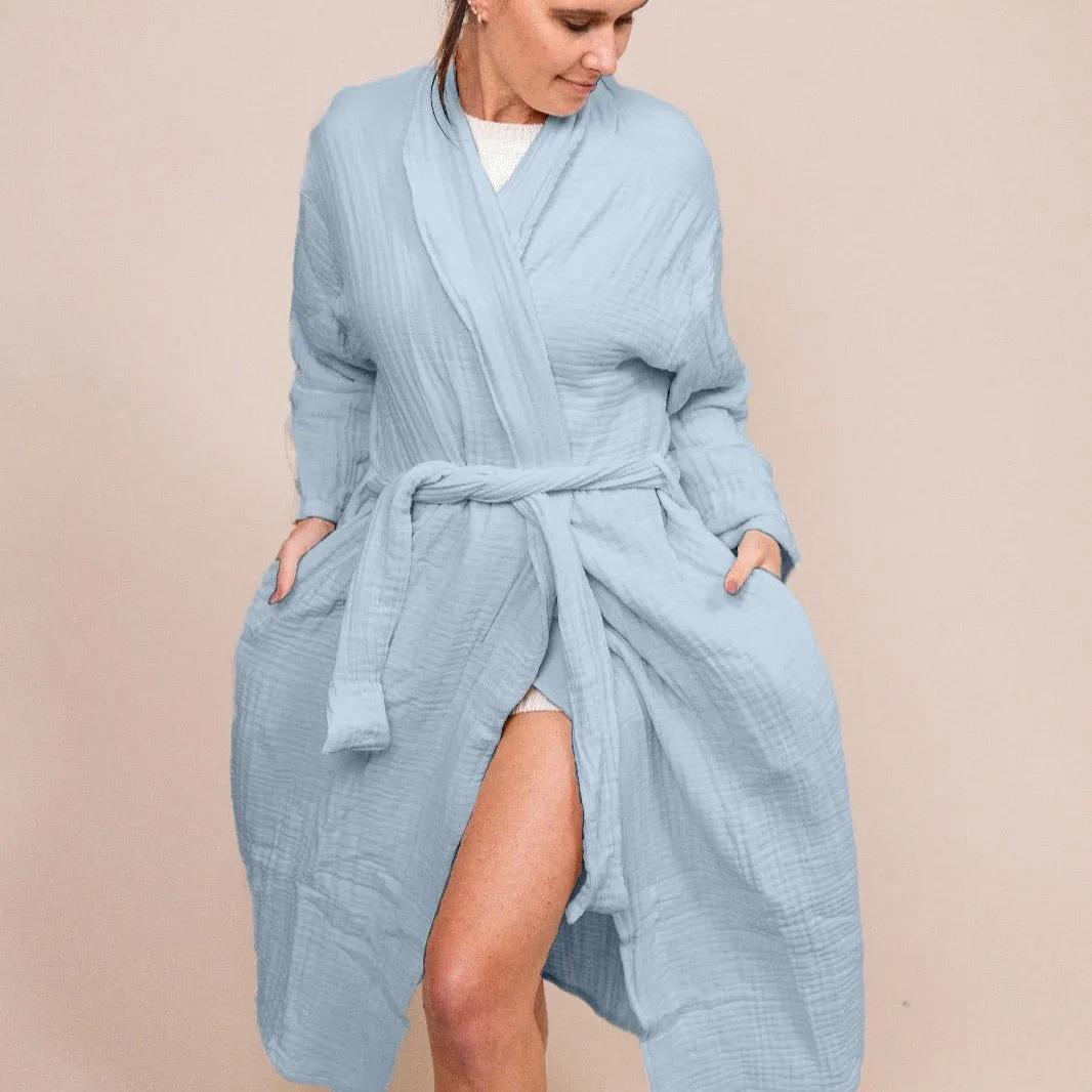 Full-Length Muslin Cotton Robe