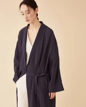 George Shawl Collar Robe / Navy