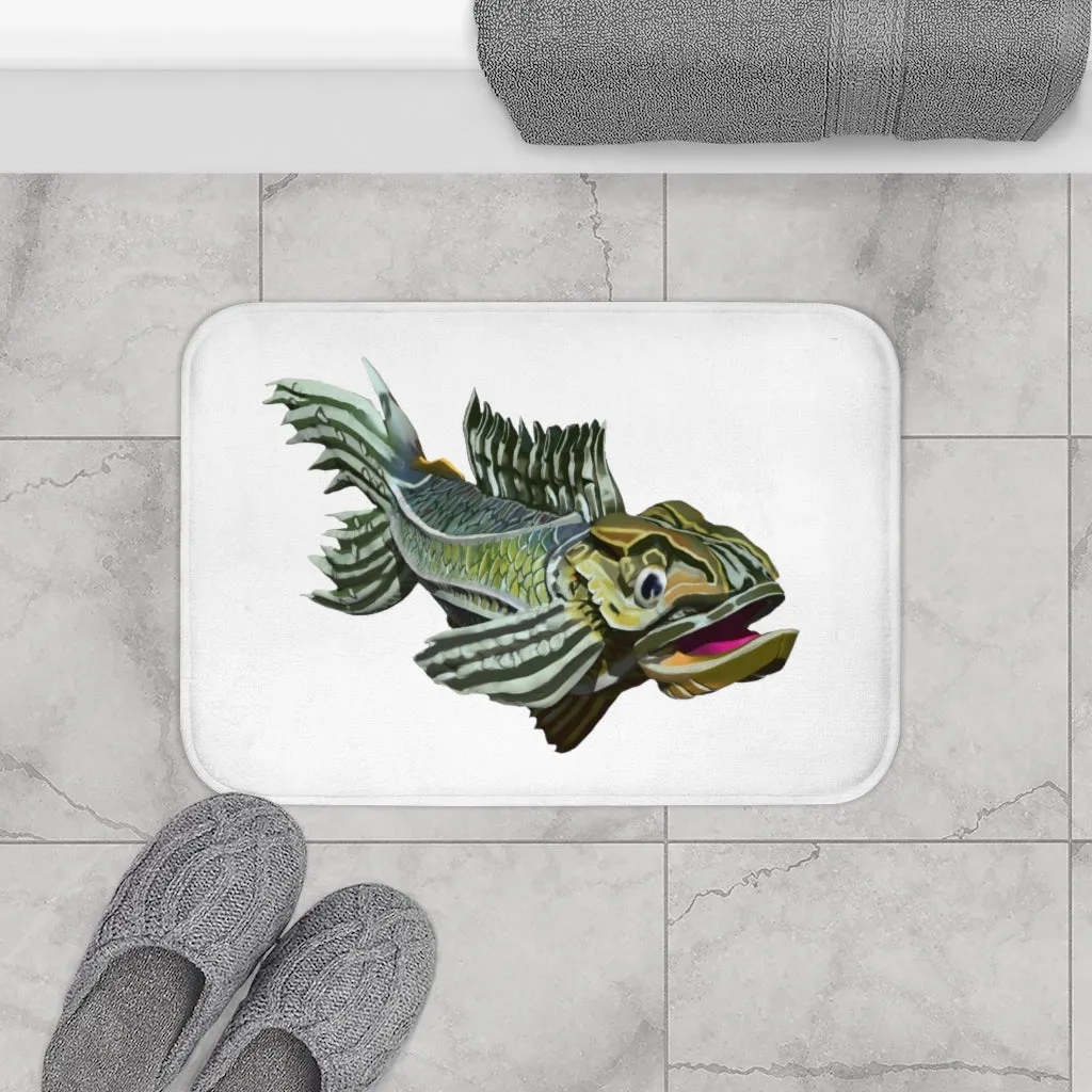 Green Fish Bath Mat