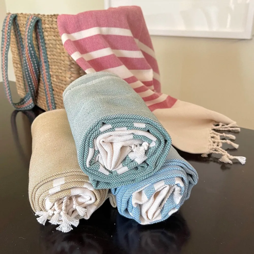 Handwoven Blue Bath Towel