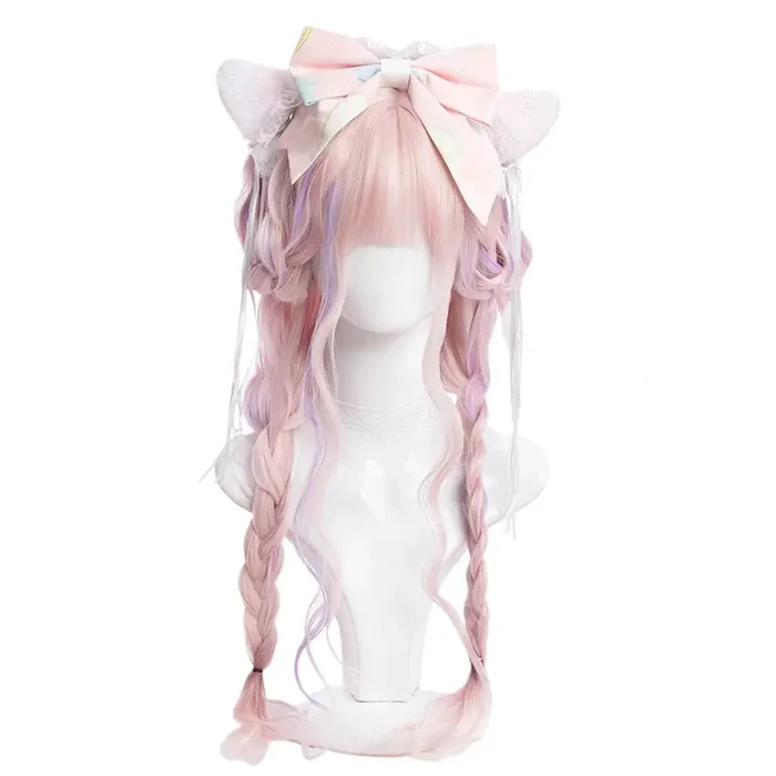 HARAJUKU LOLITA PINK PURPLE MIXTURE LONG CURLY WIG BY90071