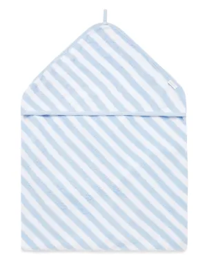 Hooded Towel | Pale Blue Stripe