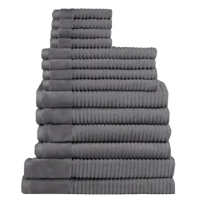 Jenny Mclean Royal Excellency 14 Piece Charcoal Towel Pack