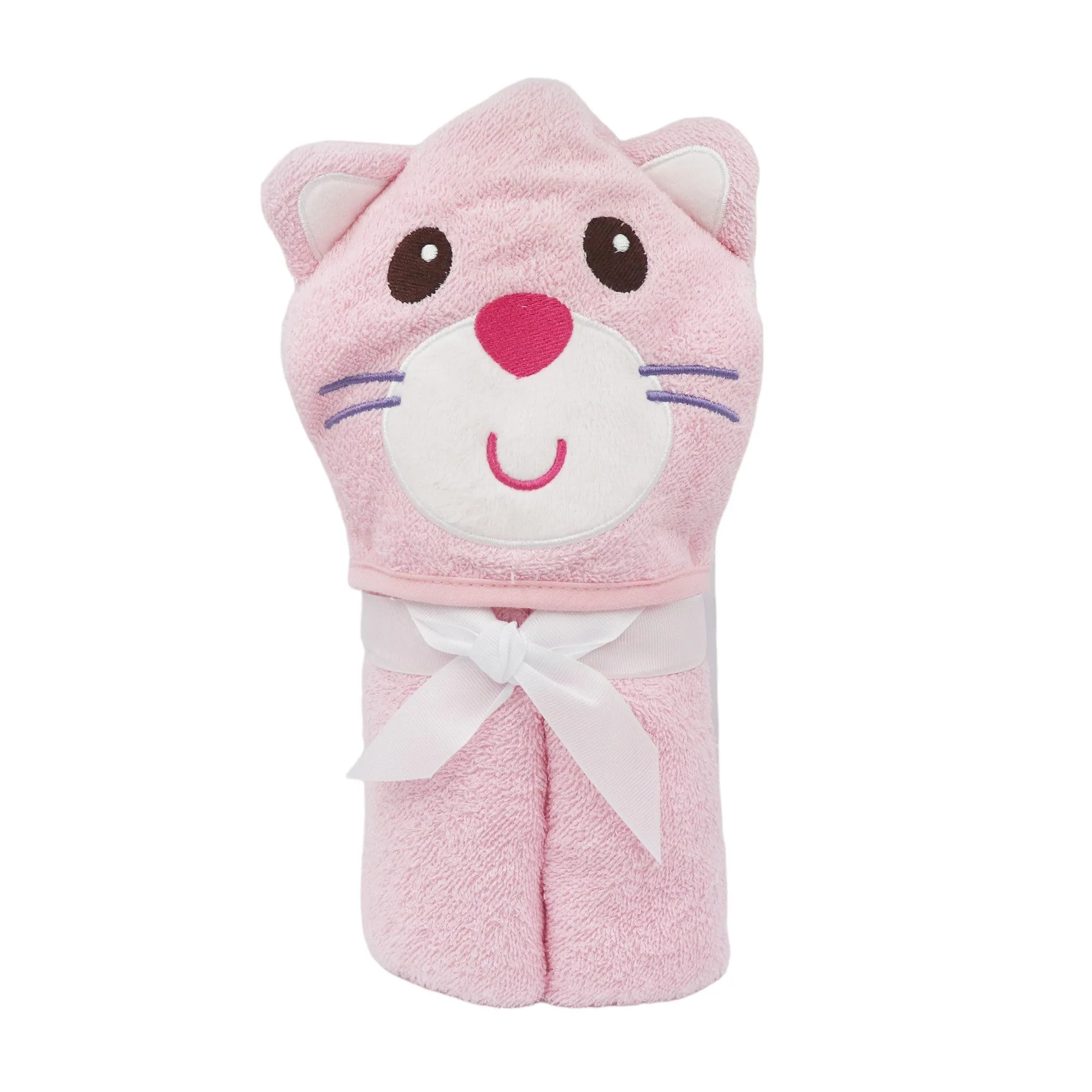 Kitty Cotton Hooded Baby Bath Towel with Baby Loofah