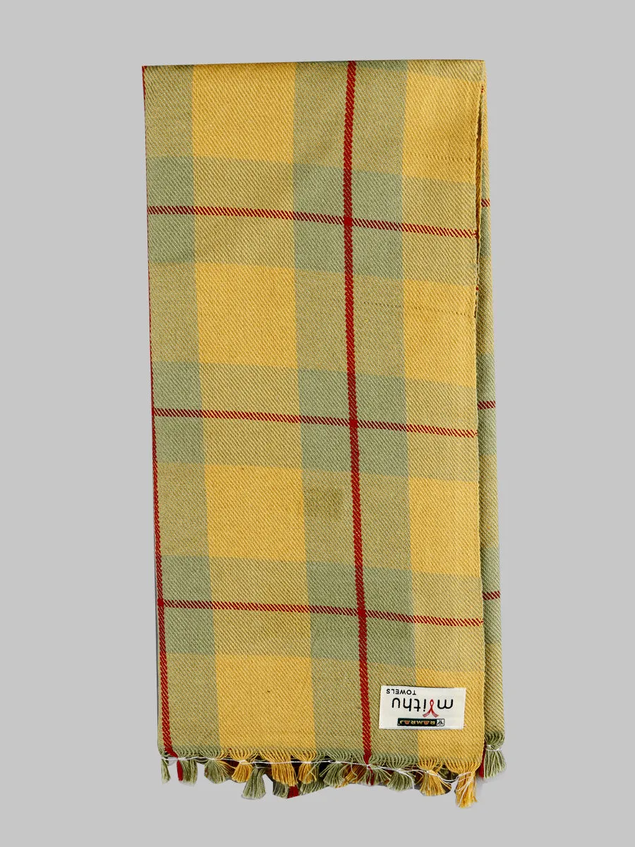 Light Weight Cotton Colour Checked Bath Towel Chapter (Pack of 2)