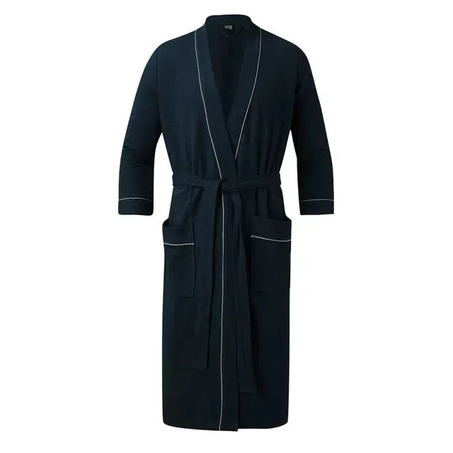 Luxurious Thick Terry Bathrobe for Men: Long Sleeve Absorbent Kimono