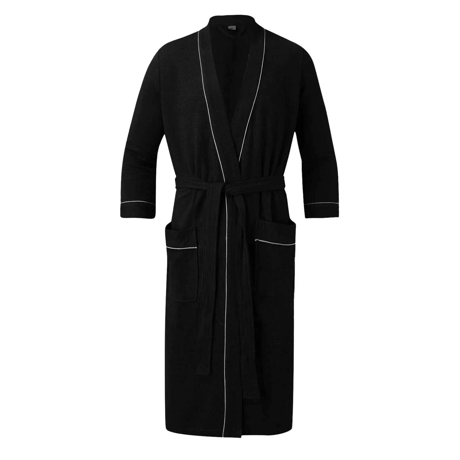 Luxurious Thick Terry Bathrobe for Men: Long Sleeve Absorbent Kimono