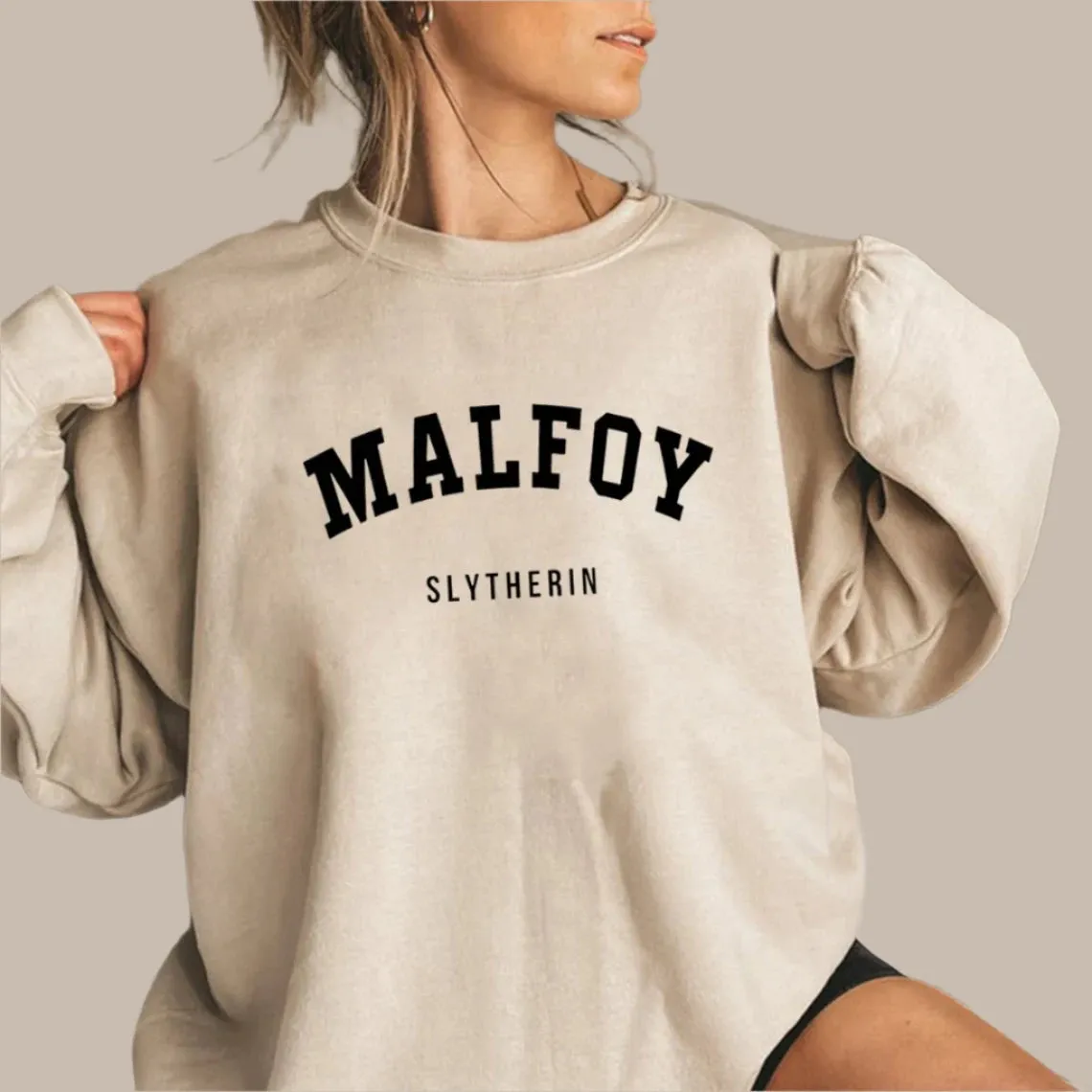 Malfoy Stylish Simple Letter Sweatshirt