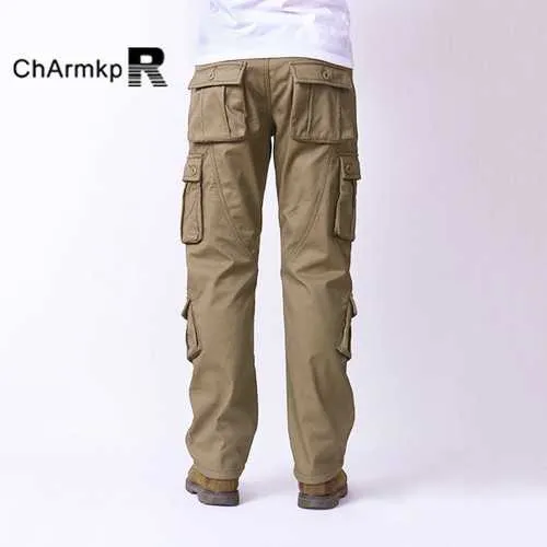 Mens Loose Thick Warm Cargo Pants