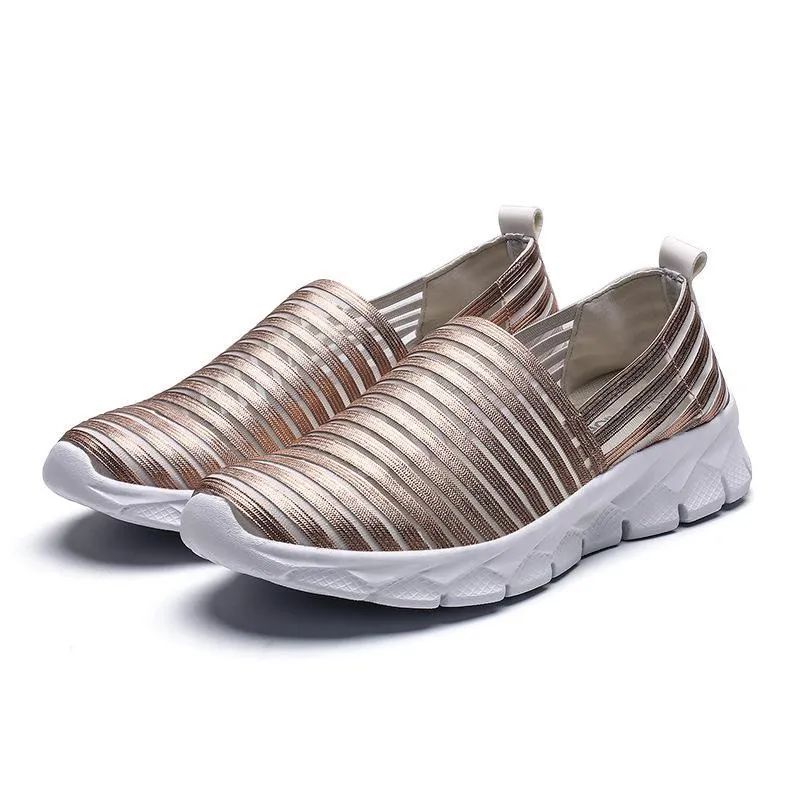 Mesh breathable comfortable lightweight stretch slip on shoes