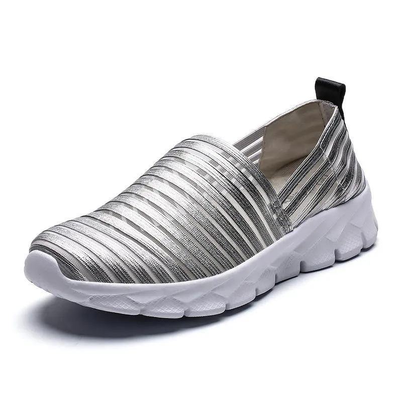 Mesh breathable comfortable lightweight stretch slip on shoes