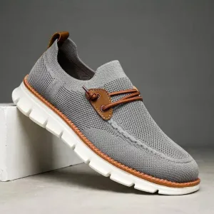 Mesh Casual Lightweight Breathable Soft Soled Shoes - Gray