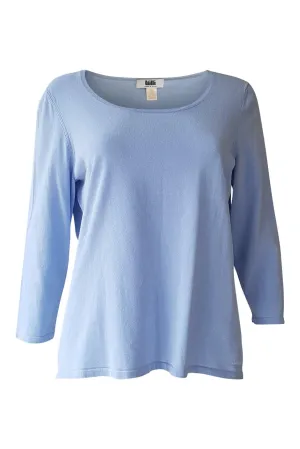 MILLI Silk Mix Lavender Blue 3/4 Sleeve T Shirt (XL)