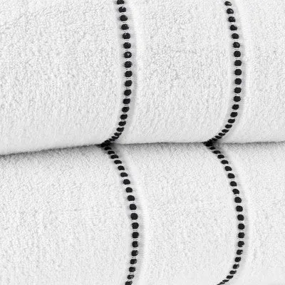 New - 2pc Luxury Cotton Bath Towels Sets White - Yorkshire Home: Striped Microfiber, Lightweight, Machine Washable