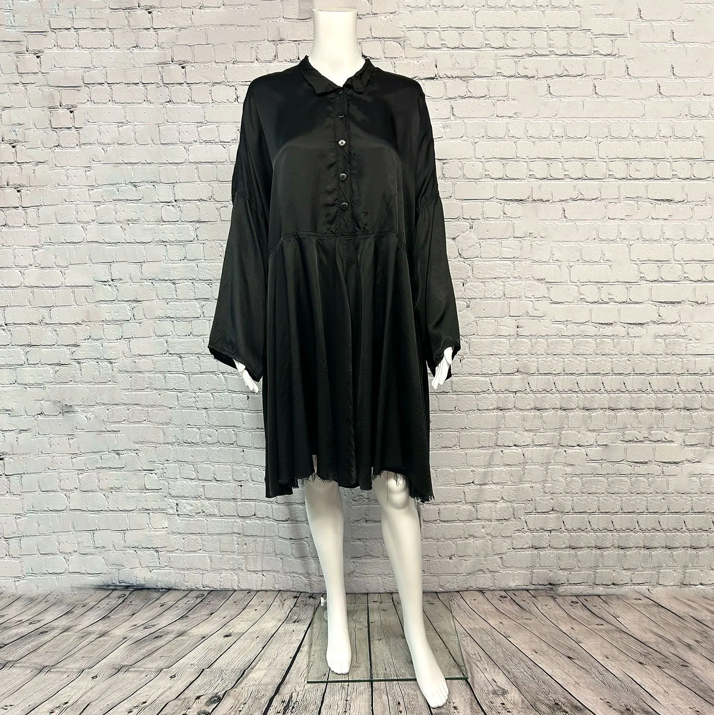 NEW! Peppy Dress in Black Rayon by Paper Temples