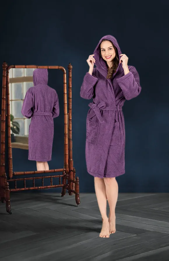 Nine West Hooded Terry Robe  - 100% Turkish Cotton