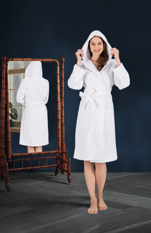 Nine West Hooded Terry Robe  - 100% Turkish Cotton