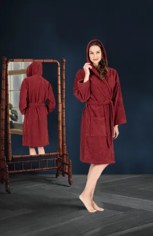 Nine West Hooded Terry Robe  - 100% Turkish Cotton