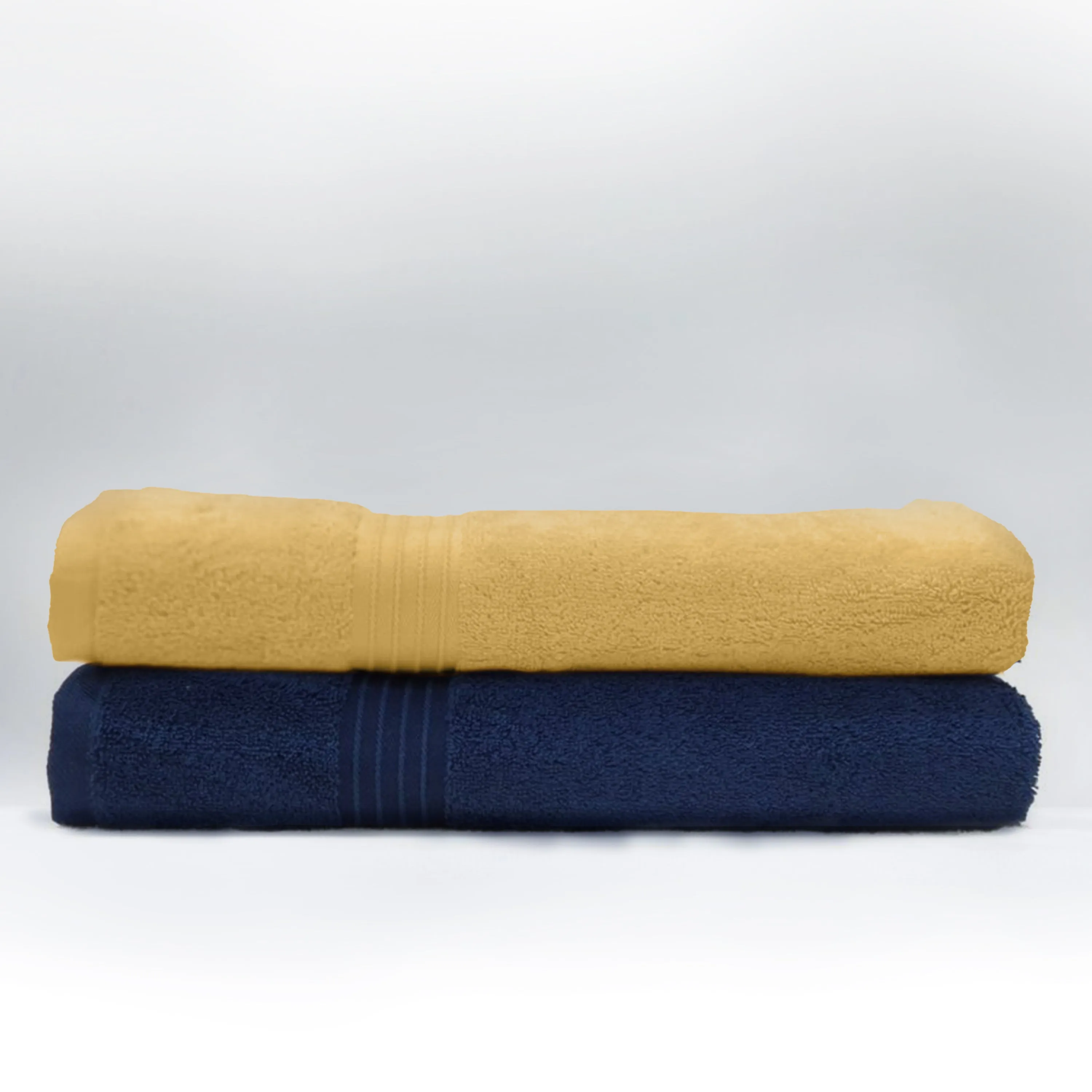 Premium Blue and Mango Pack of 2  600gsm High Quality Cotton Bath Towel 70x140cm