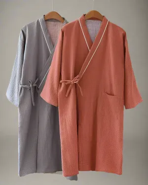 Quilted Kimono Cotton Robe