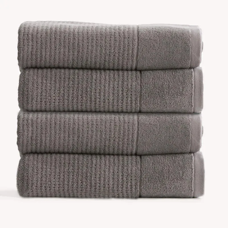 Renee Taylor Cambridge Textured 4 Piece Fossil Bath Towel Pack