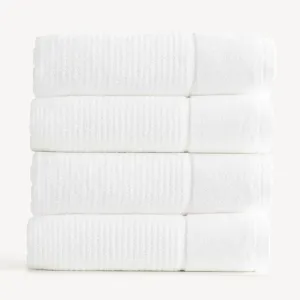 Renee Taylor Cambridge Textured 4 Piece Snow Bath Towel Pack