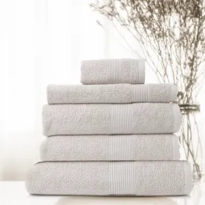 Royal Comfort 5 Piece Cotton Bamboo Towel Set 450GSM Luxurious Absorbent Plush Sea Holly