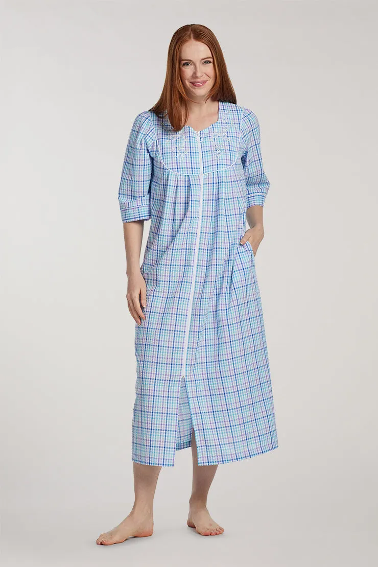 Seersucker Long Robe | Clearance only