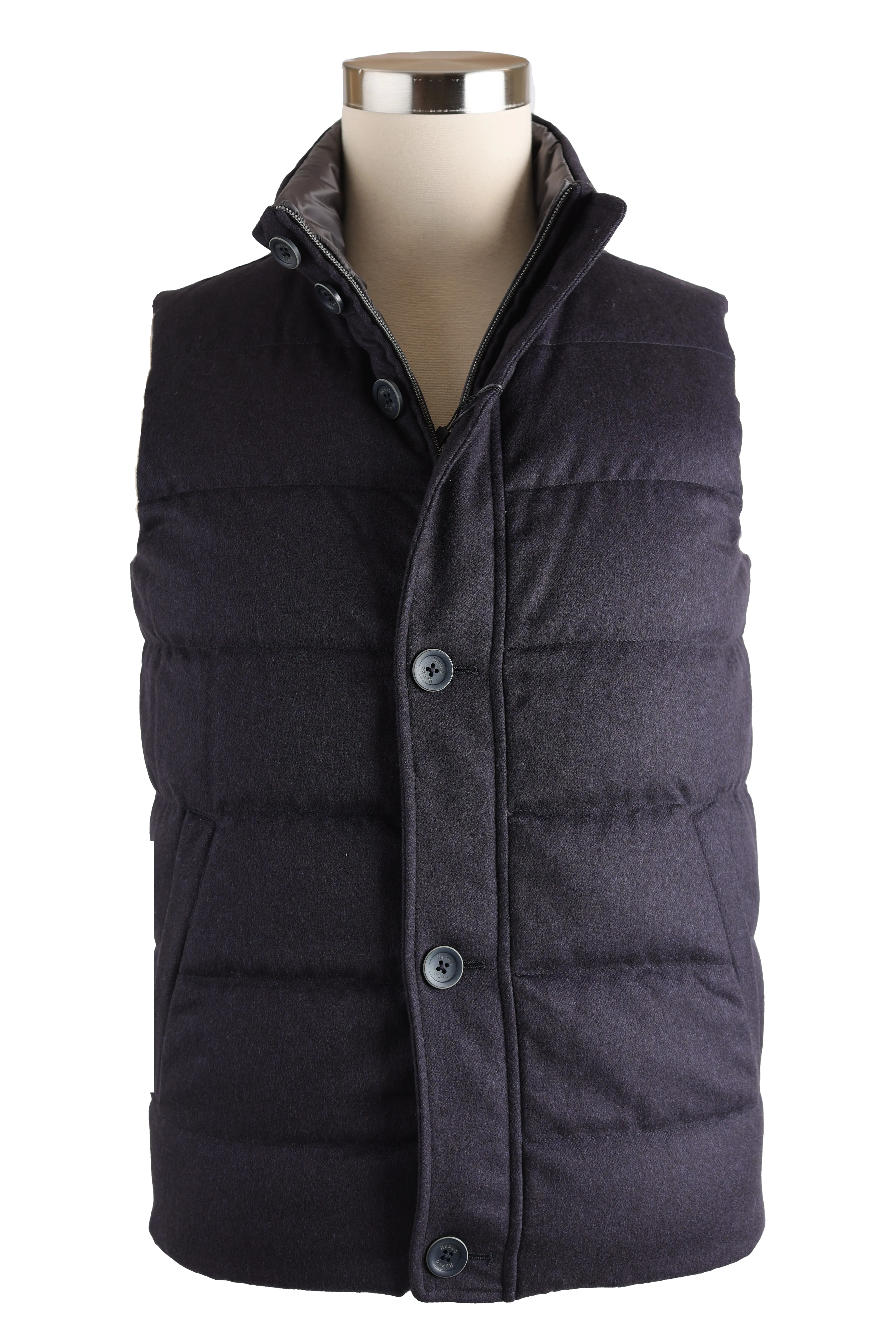 Silk-Cashmere Reversible Water Repellent Down Vest