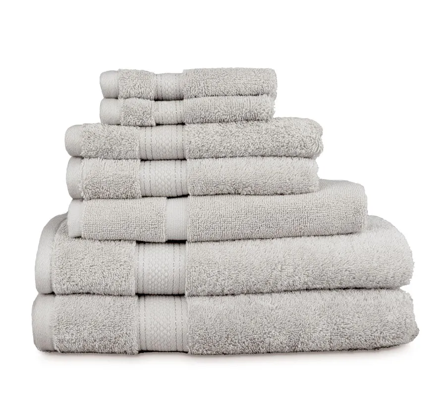 St Regis 7 Piece 600GSM Cotton Towel Set Silver