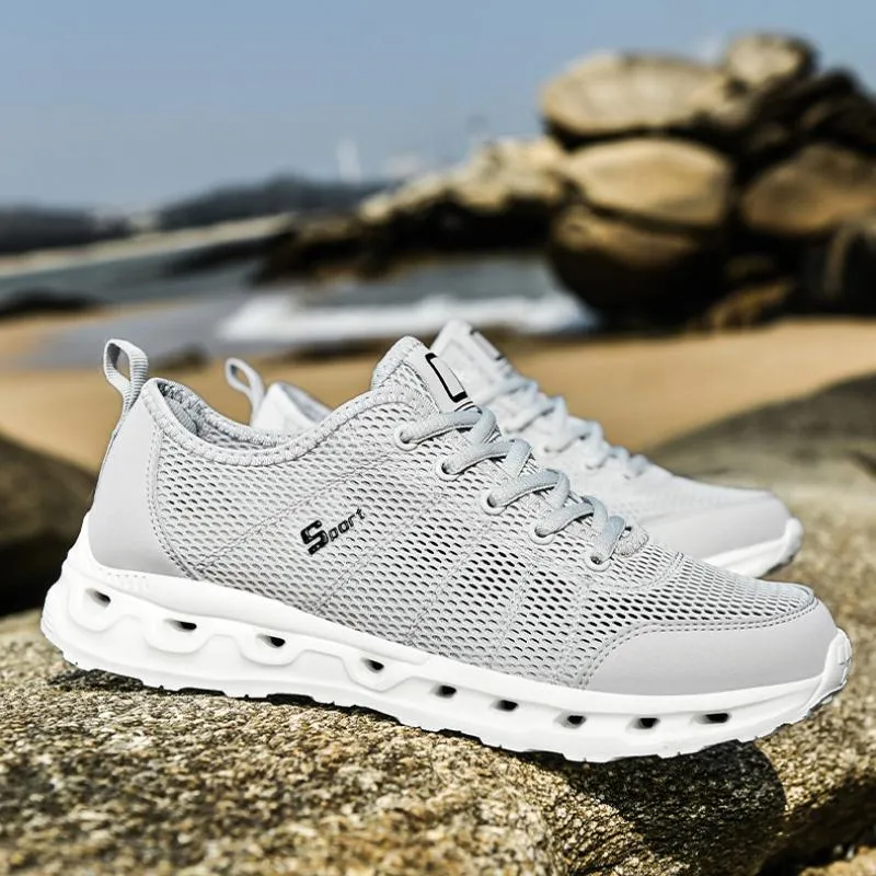 Summer mesh breathable lightweight openwork athleisure shoes