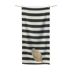 The Striped Golden Leaf Polycotton Towel